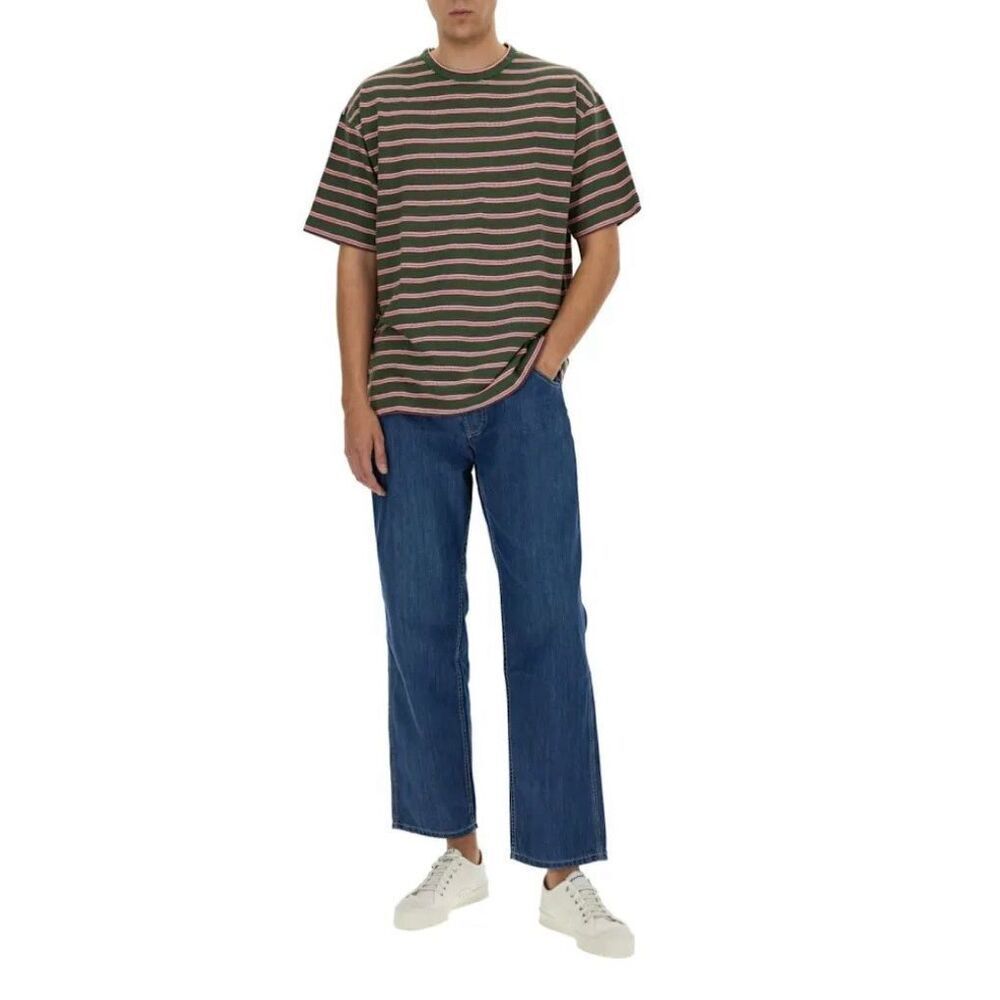 NWOT YMC Triple Stripe Short Sleeve Green & Red T-Shirt Tee Men's Medium